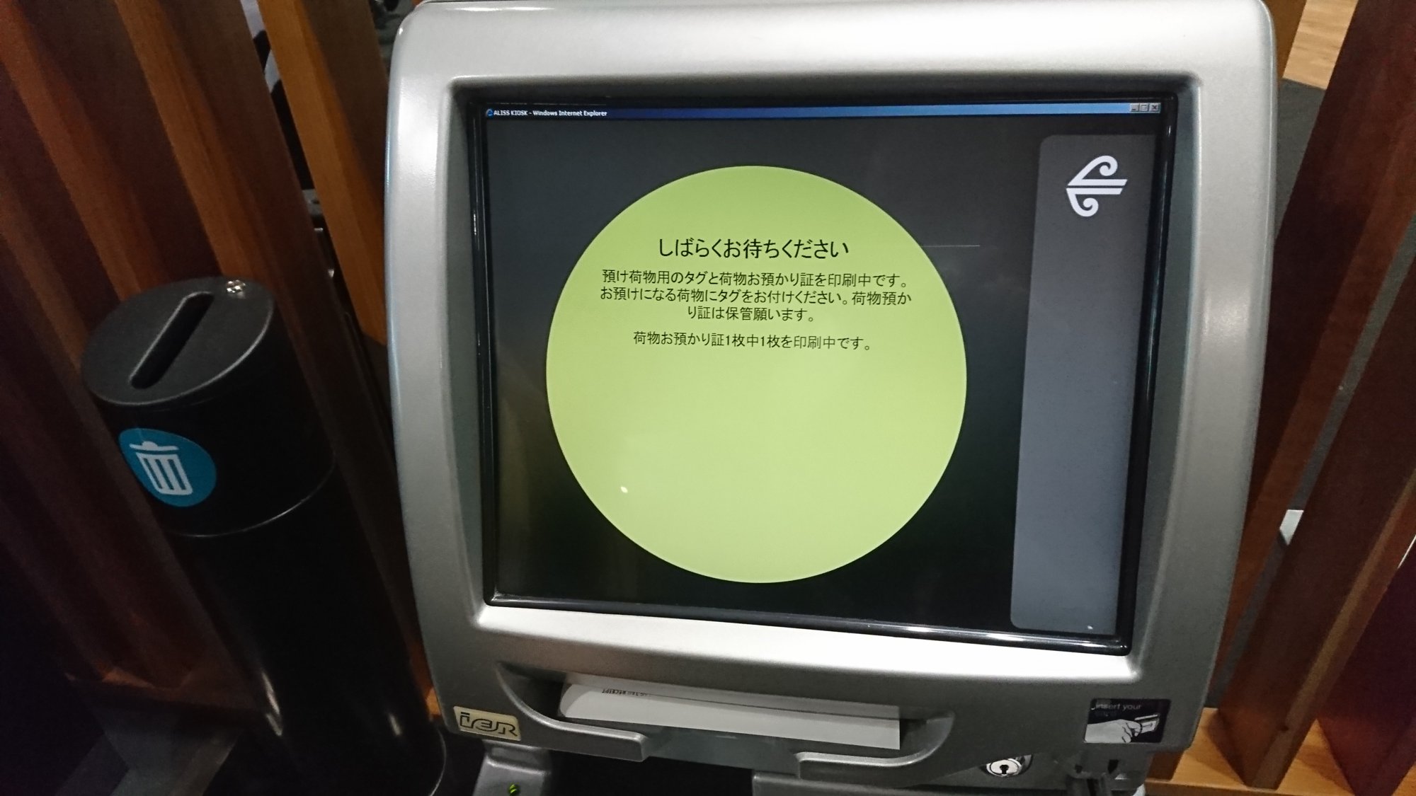 ニュージーランド航空のキオスク with IE8あたり?