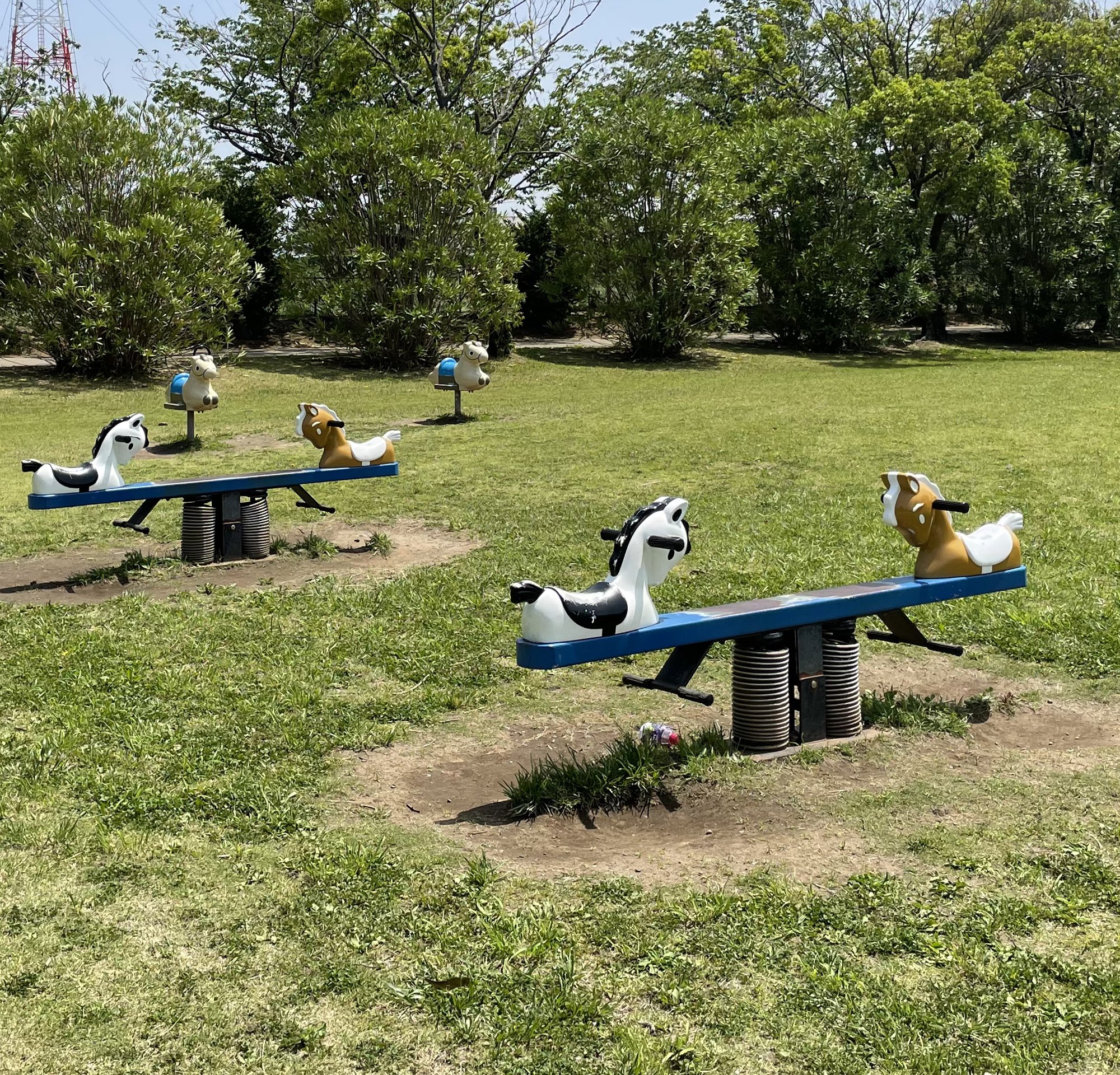 二人乗り馬スプリング遊具 (2台)