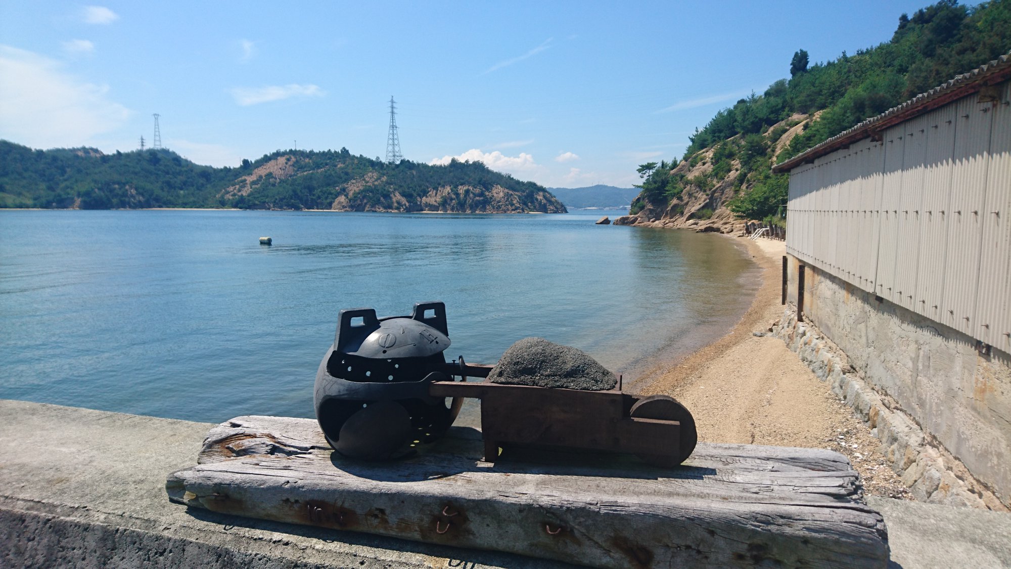 海辺の浮球カエル